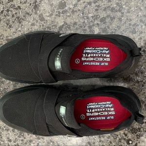 Skechers Elloree black slip resistant work shoes